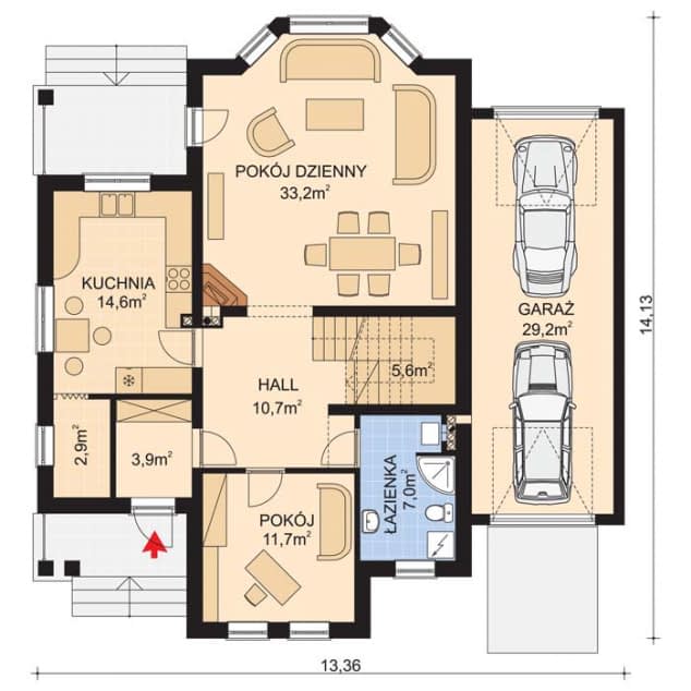 Rzut projektu APS 085 - Parter