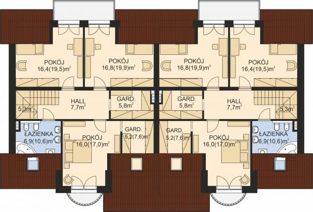 Rzut projektu APS 185 DWULOKALOWY - Poddasze