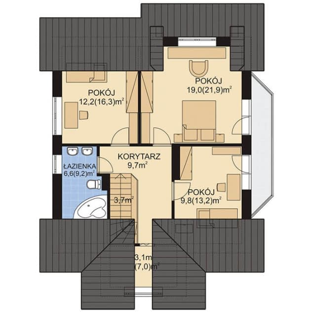 Rzut projektu APS 009 - Poddasze