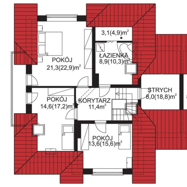 Rzut projektu APS 050 - Poddasze