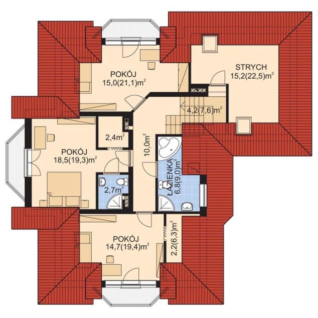 Rzut projektu APS 083 - Poddasze