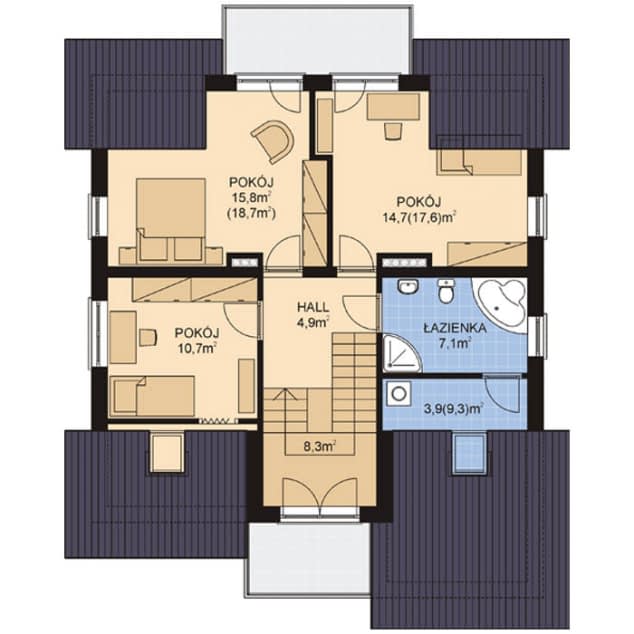 Rzut projektu APS 098 - Poddasze