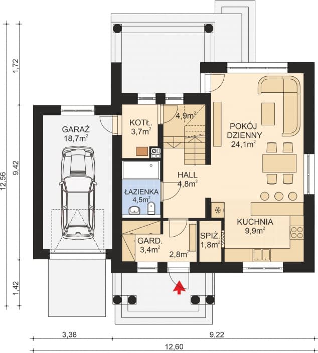 Rzut projektu APS 094 - Parter