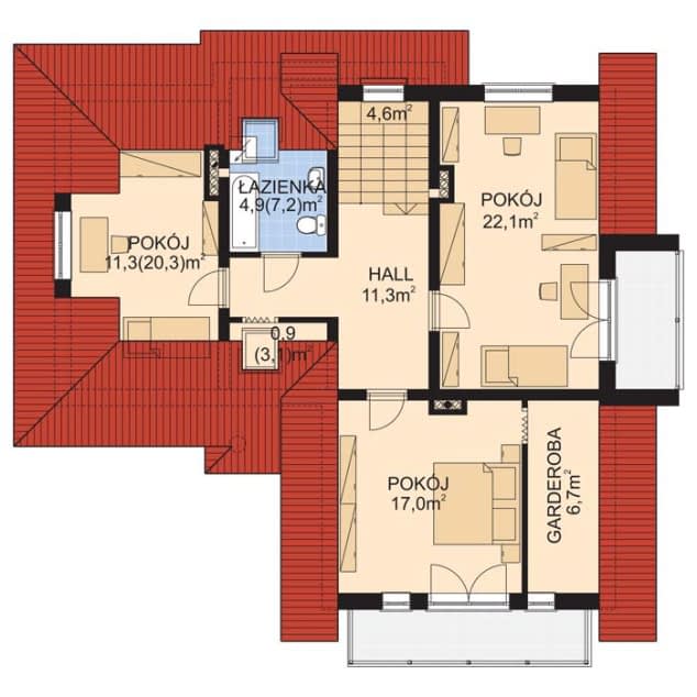 Rzut projektu APS 079 - Poddasze