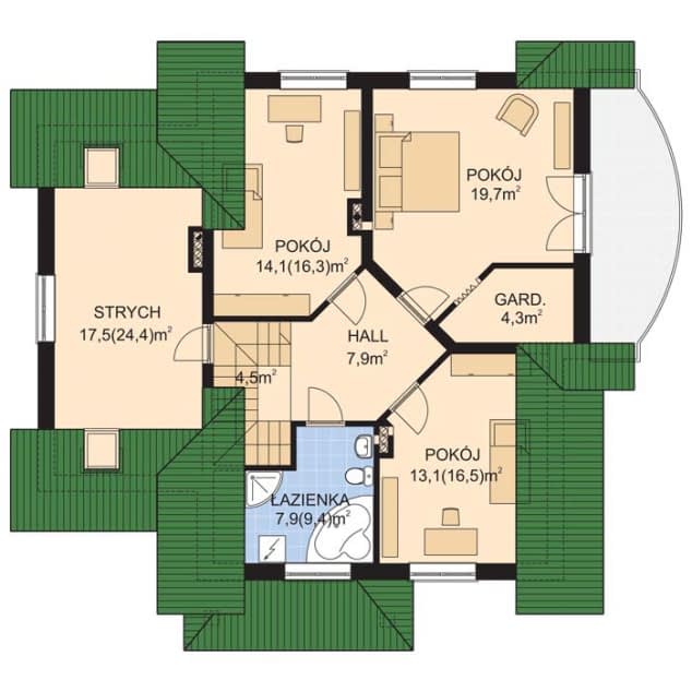 Rzut projektu APS 078 - Poddasze