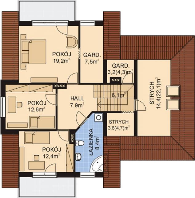 Rzut projektu APS 080 - Poddasze