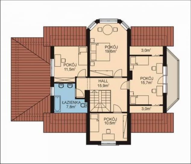 Rzut projektu APS 044 + G - Poddasze