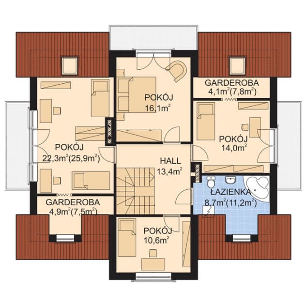 Rzut projektu APS 118 - Poddasze