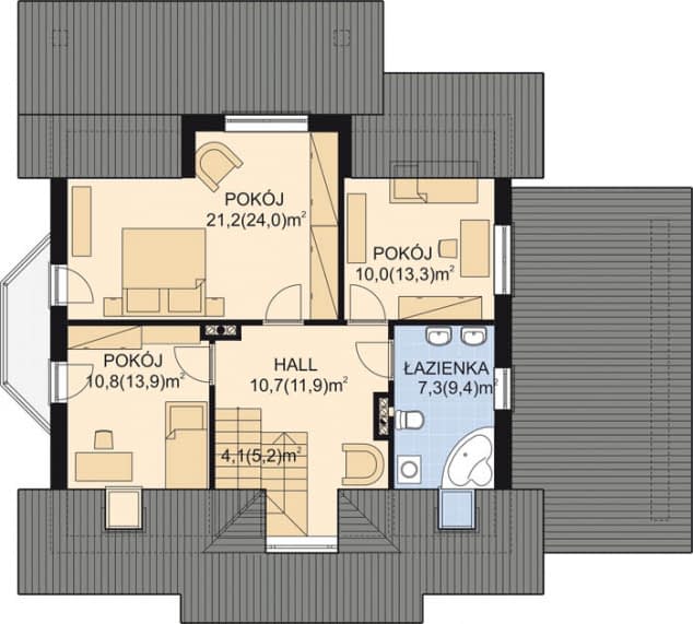Rzut projektu APS 113 NEW - Poddasze