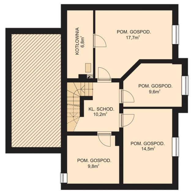Rzut projektu APS 110 - Piwnica
