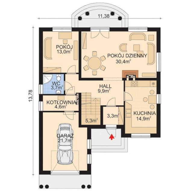 Rzut projektu APS 103 + P - Parter