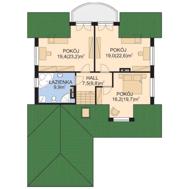 Rzut projektu APS 103 + P - Poddasze