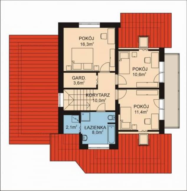 Rzut projektu APS 007 + G - Poddasze