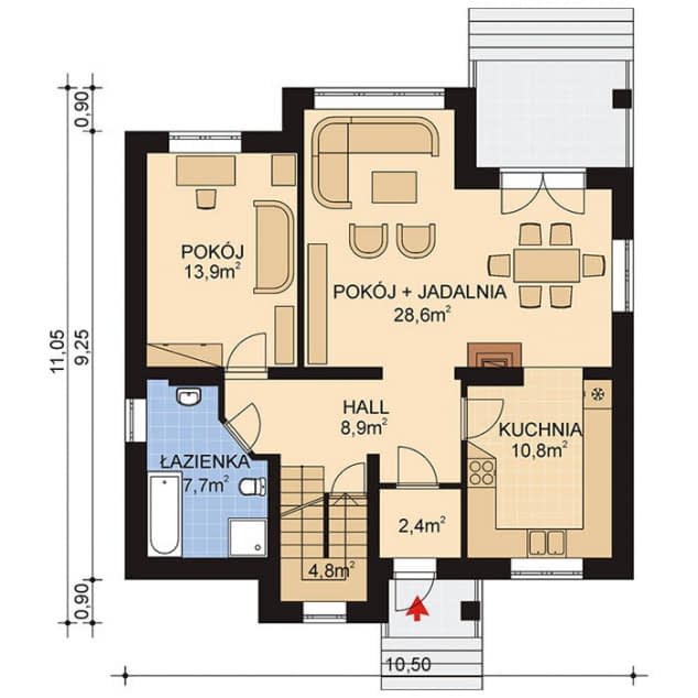 Rzut projektu APS 008 - Parter