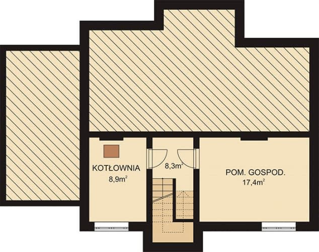 Rzut projektu APS 008 + G - Piwnica