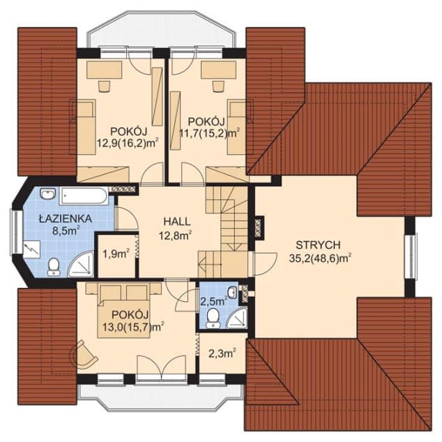 Rzut projektu APS 101 - Poddasze