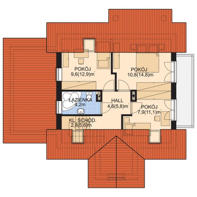 Rzut projektu APS 138 - Poddasze