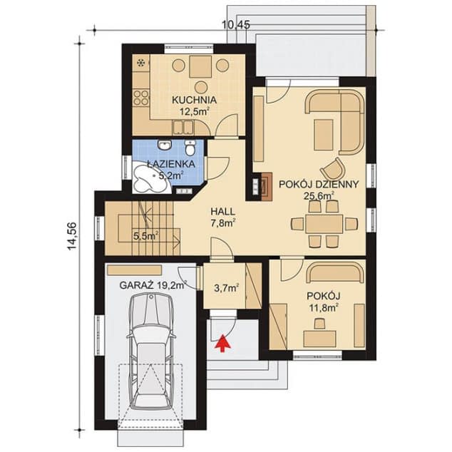 Rzut projektu APS 059 - Parter