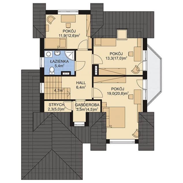 Rzut projektu APS 059 - Poddasze