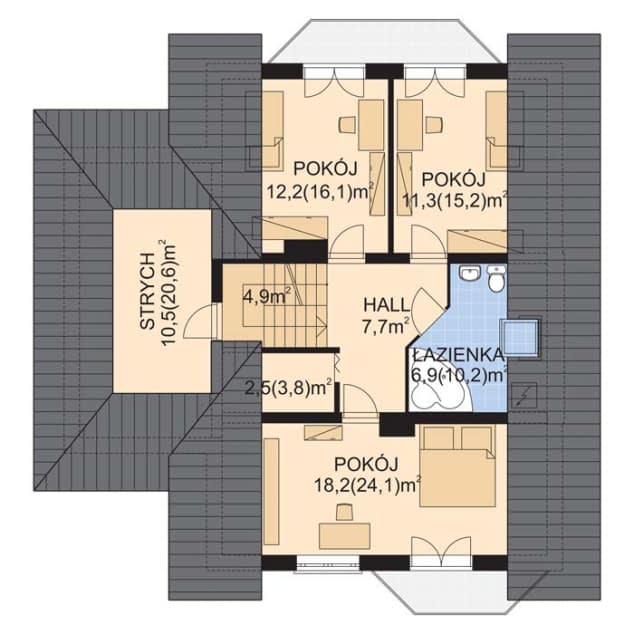 Rzut projektu APS 058 - Poddasze