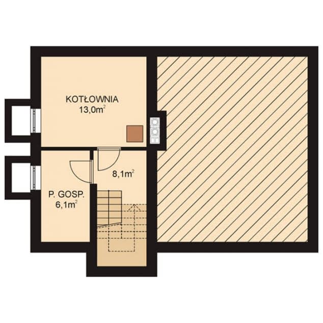 Rzut projektu APS 205 NEW - Piwnica