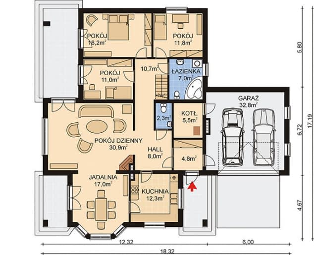 Rzut projektu APS 097 wersja 2 - Parter