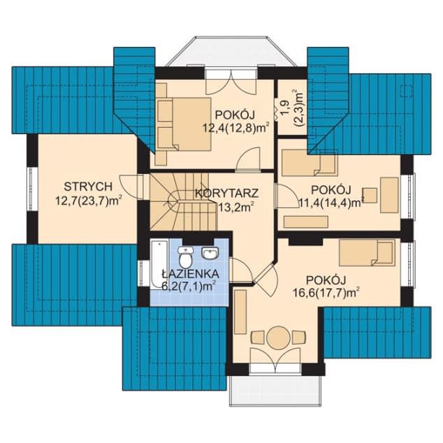 Rzut projektu APS 035 - Poddasze