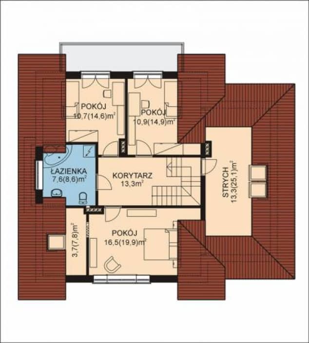 Rzut projektu APS 162 - Poddasze