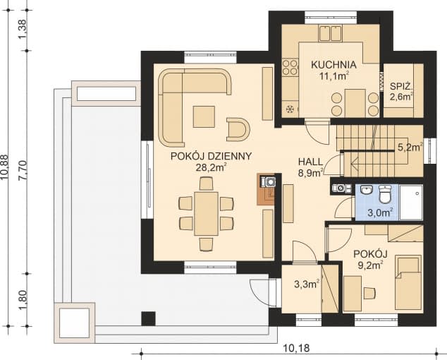 Rzut projektu APS 004 NEW - Parter
