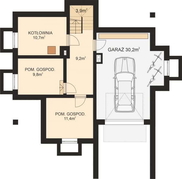 Rzut projektu APS 006 - Piwnica