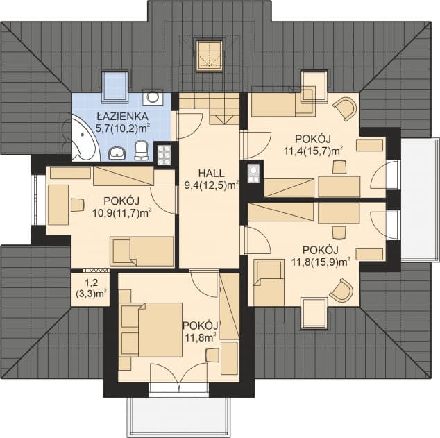 Rzut projektu APS 006 - Poddasze