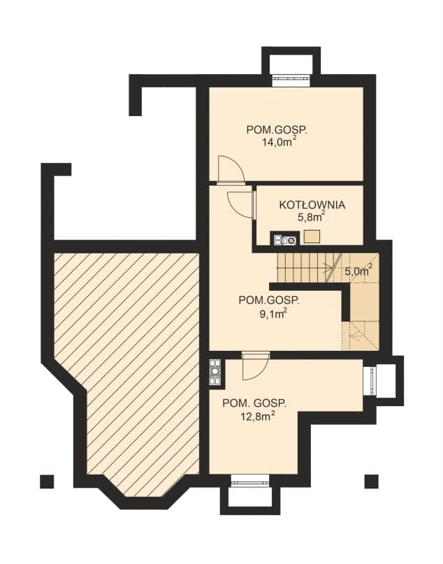 Rzut projektu APS 015 - Piwnica
