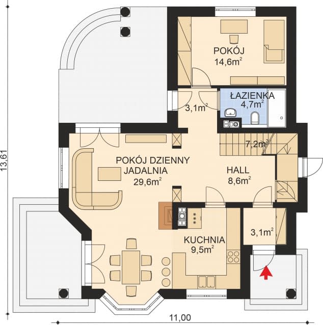 Rzut projektu APS 015 - Parter