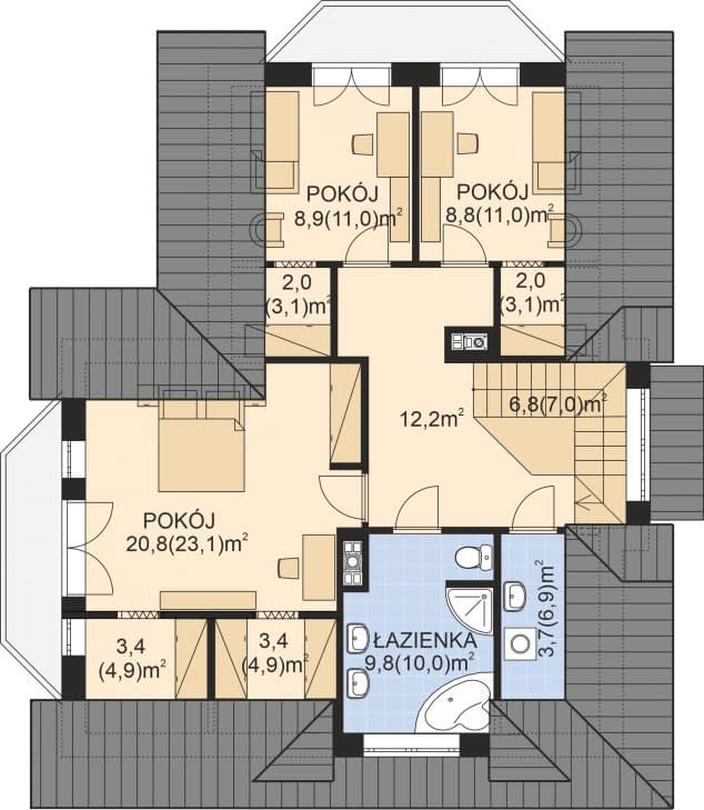 Rzut projektu APS 015 - Poddasze