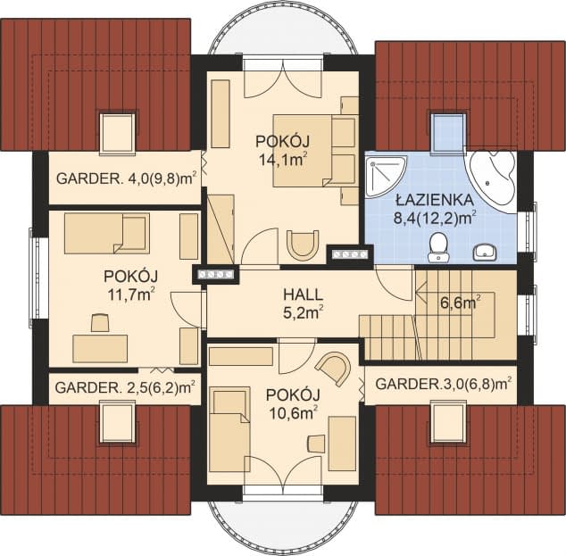 Rzut projektu APS 186 - Poddasze