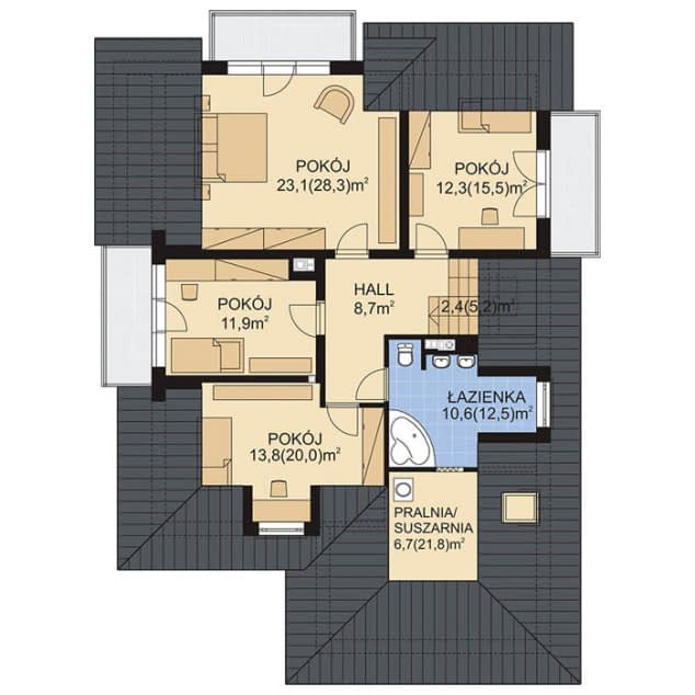 Rzut projektu APS 045 + P - Poddasze