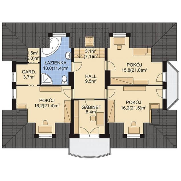 Rzut projektu APS 046 - Poddasze
