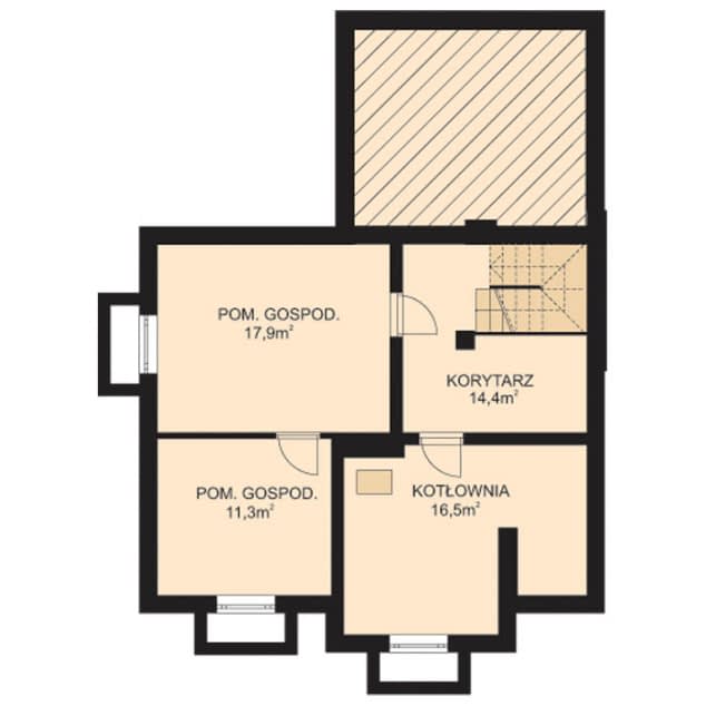 Rzut projektu APS 039 - Piwnica