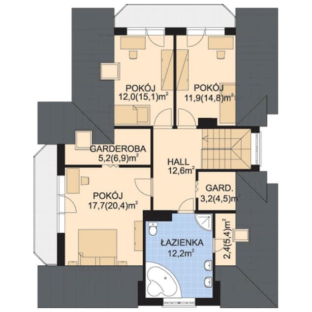 Rzut projektu APS 039 - Poddasze