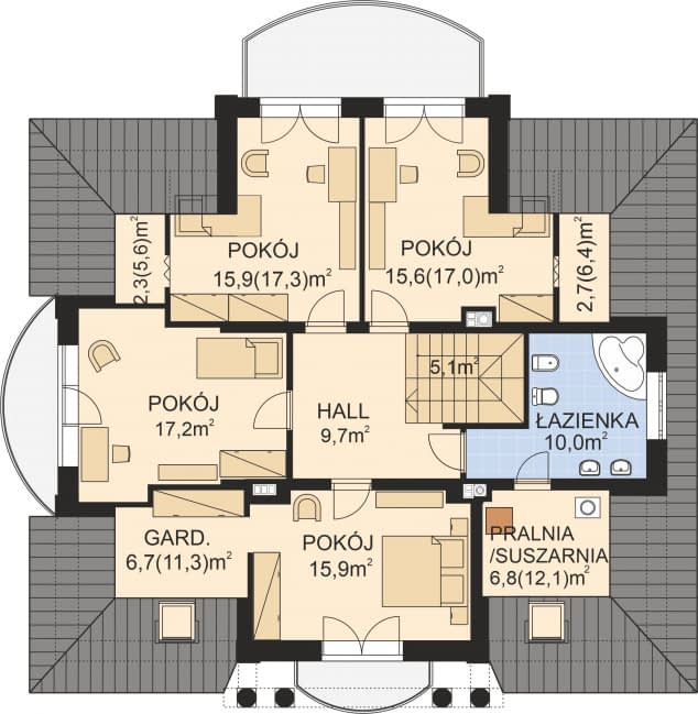 Rzut projektu APS 022 - Poddasze