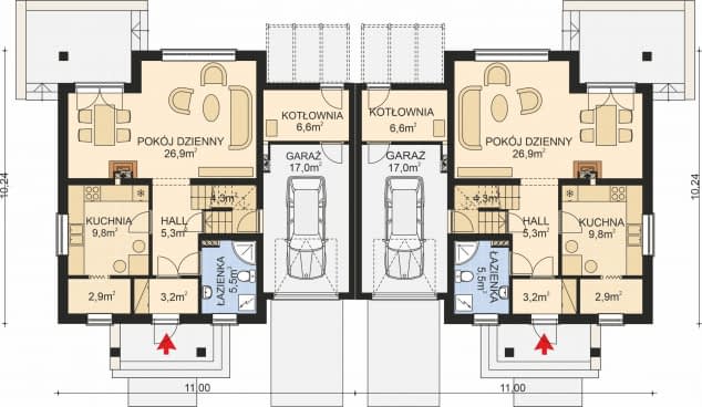 Rzut projektu APS 091 - Parter