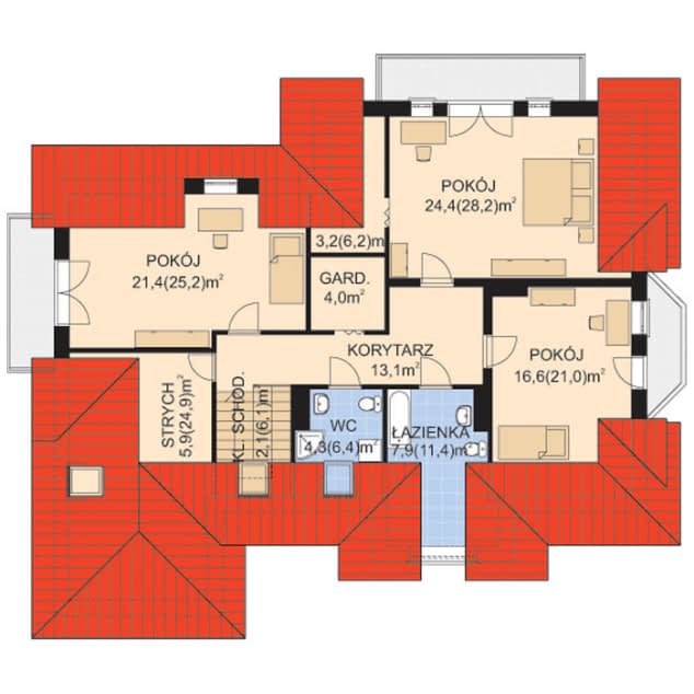 Rzut projektu APS 047 - Poddasze