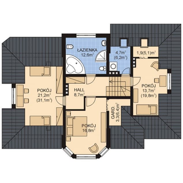 Rzut projektu APS 043 - Poddasze