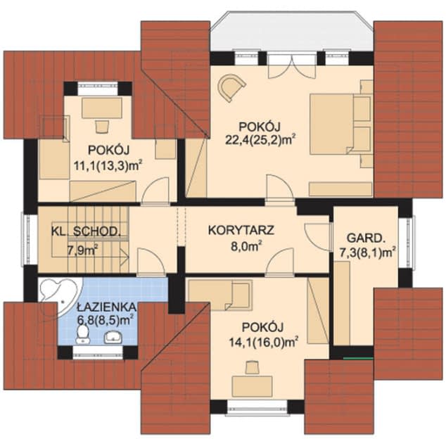 Rzut projektu APS 037 - Poddasze