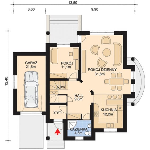 Rzut projektu APS 010 - Parter