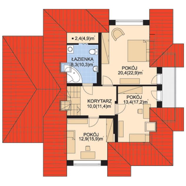 Rzut projektu APS 010 - Poddasze