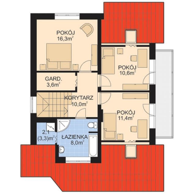 Rzut projektu APS 007 - Poddasze