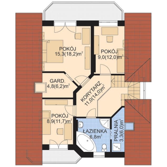 Rzut projektu APS 005 - Poddasze