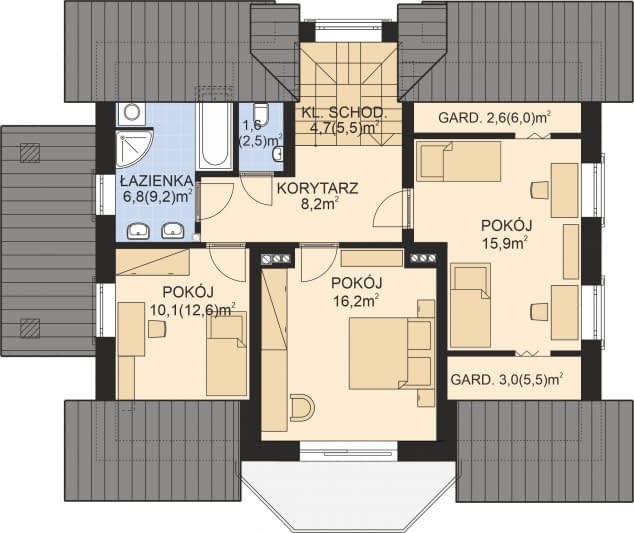 Rzut projektu APS 013 - Poddasze