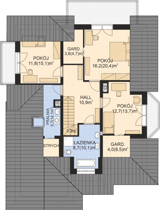 Rzut projektu APS 016 ECO - Poddasze